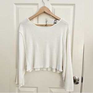 NWT Zara Wide Sleeve Knit Sweater Cream